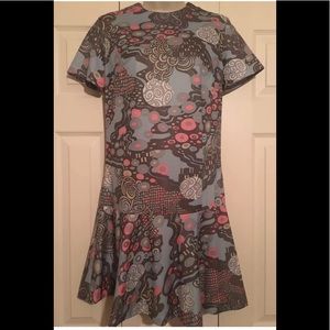 Vintage Designer Dress 60’s Abstract Print Size S